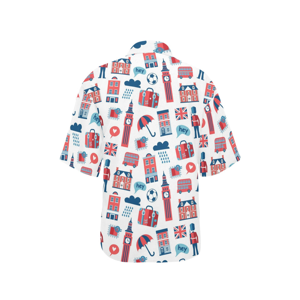 British Pattern Print Design 05 Women's All Over Print Hawaiian Shirt