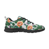 Cactus and Flower Pattern Men's Sneakers Black