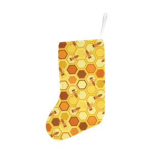 Bee and Honeycomb Pattern Christmas Stocking