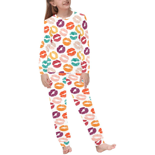 Lips Pattern Print Design 03 Kids' Boys' Girls' All Over Print Pajama Set