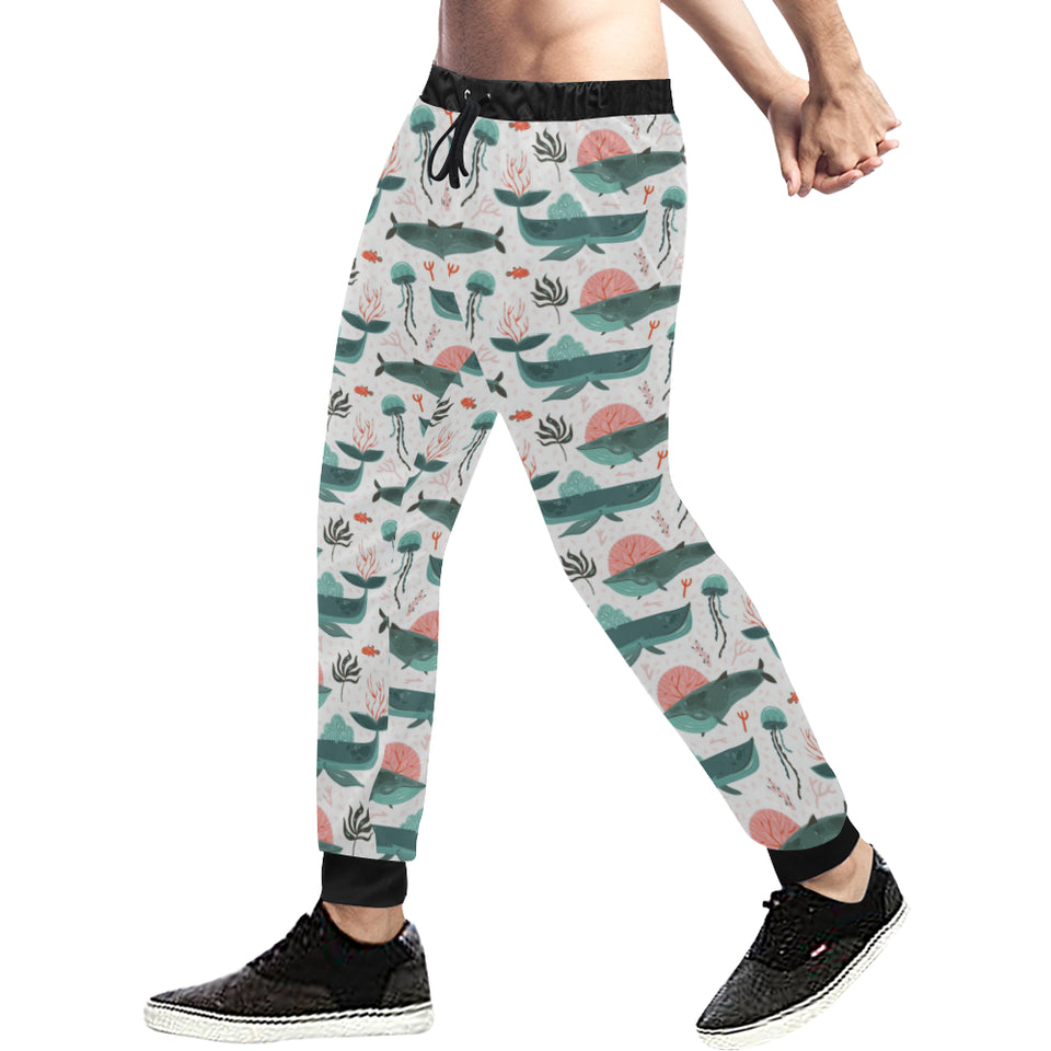 Whale Jelly Fish Pattern Unisex Casual Sweatpants