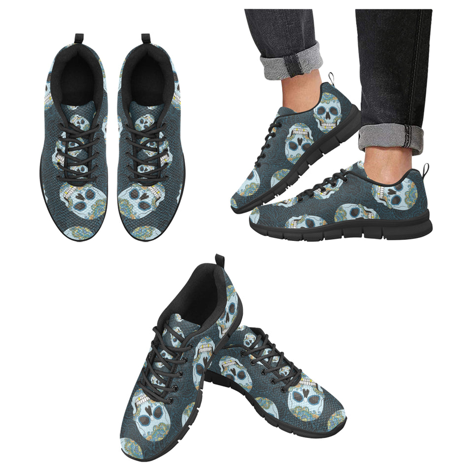 Suger Skull Pattern Men's Sneakers Black