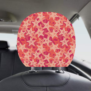 Starfish Red Theme Pattern Car Headrest Cover