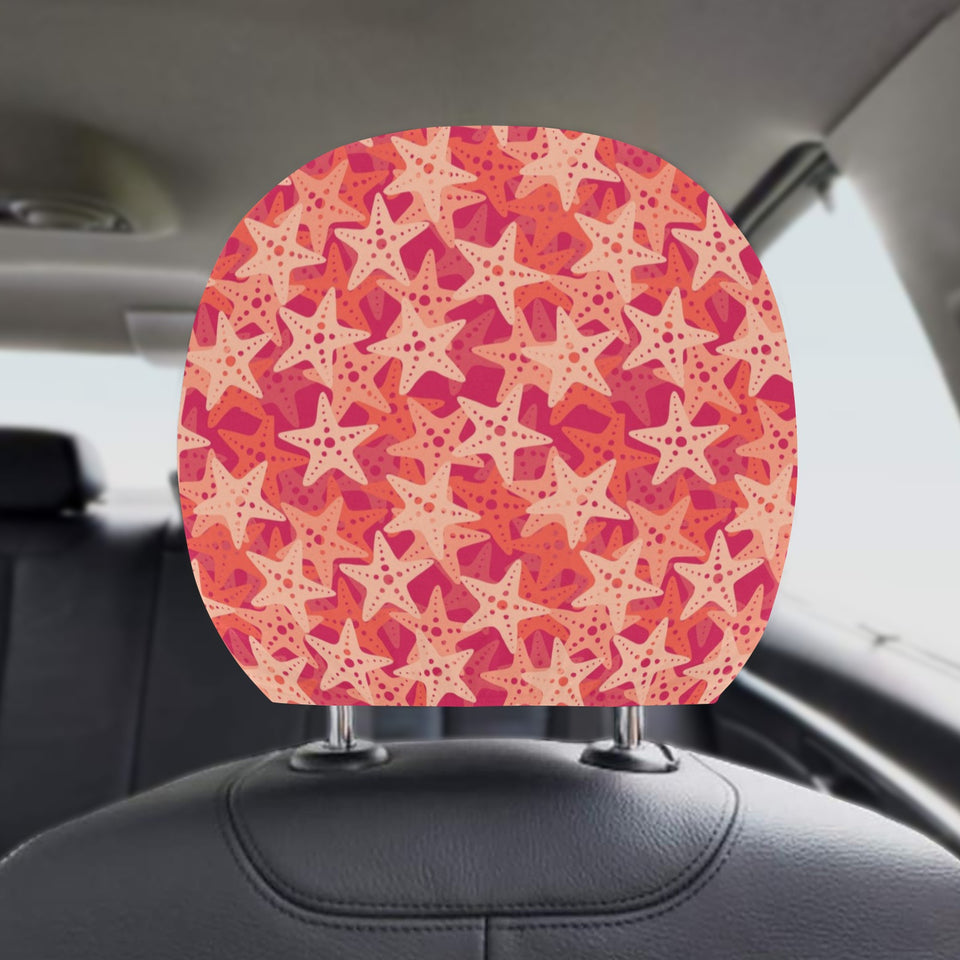 Starfish Red Theme Pattern Car Headrest Cover