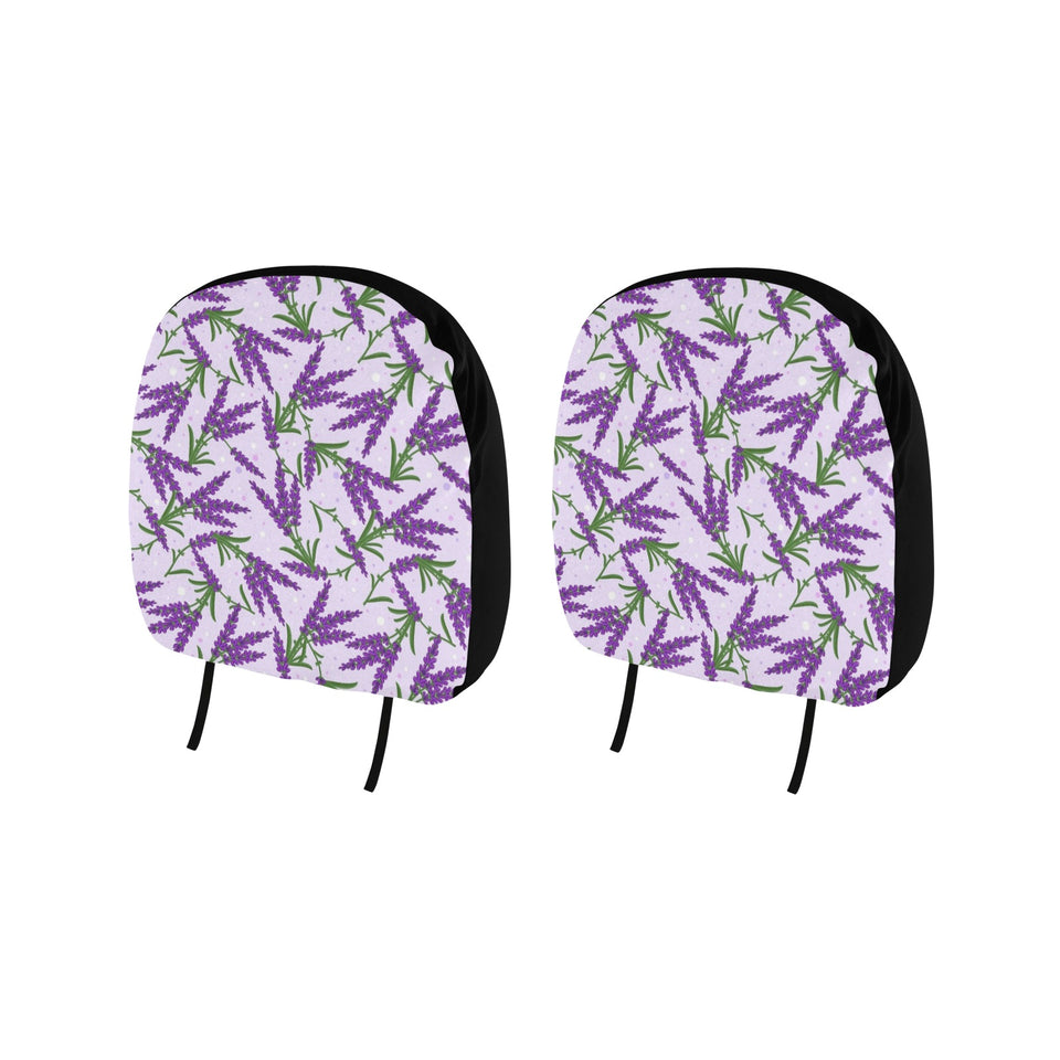 Lavender Pattern Car Headrest Cover