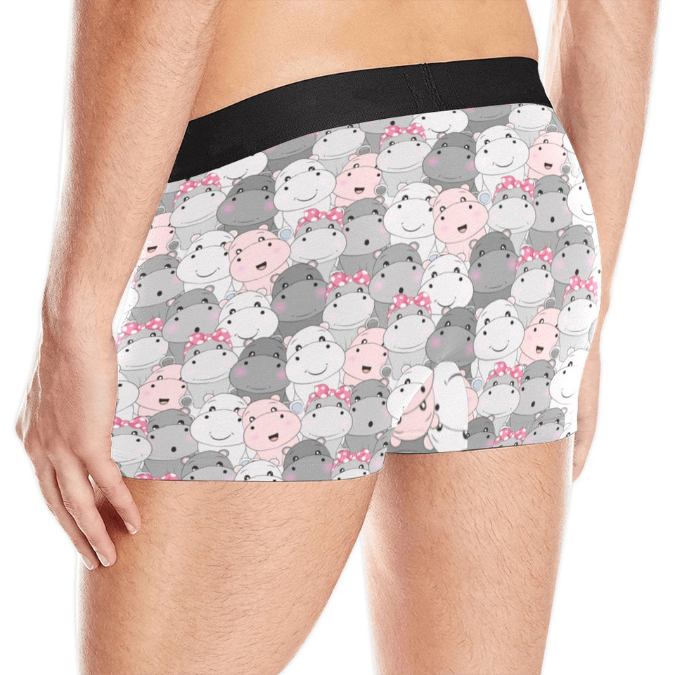 Hippopotamus Pattern Print Design 03 Men's All Over Print Boxer Briefs Men's Underwear