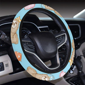 Sleep Sloth Pattern Car Steering Wheel Cover