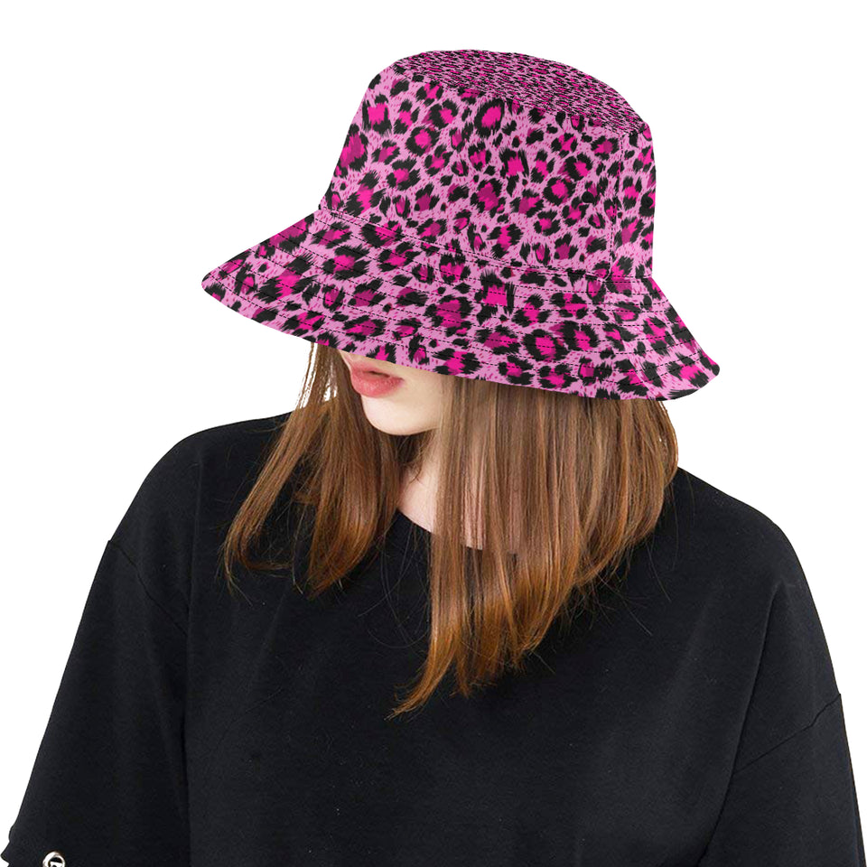 Pink Leopard Skin texture Pattern Unisex Bucket Hat