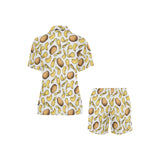 Potato Chips Pattern Print Design 01 Women's V-Neck Short Pajama Set