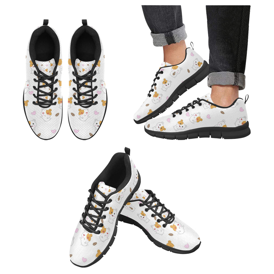 Hamster Seed Heart Pattern Men's Sneakers Black