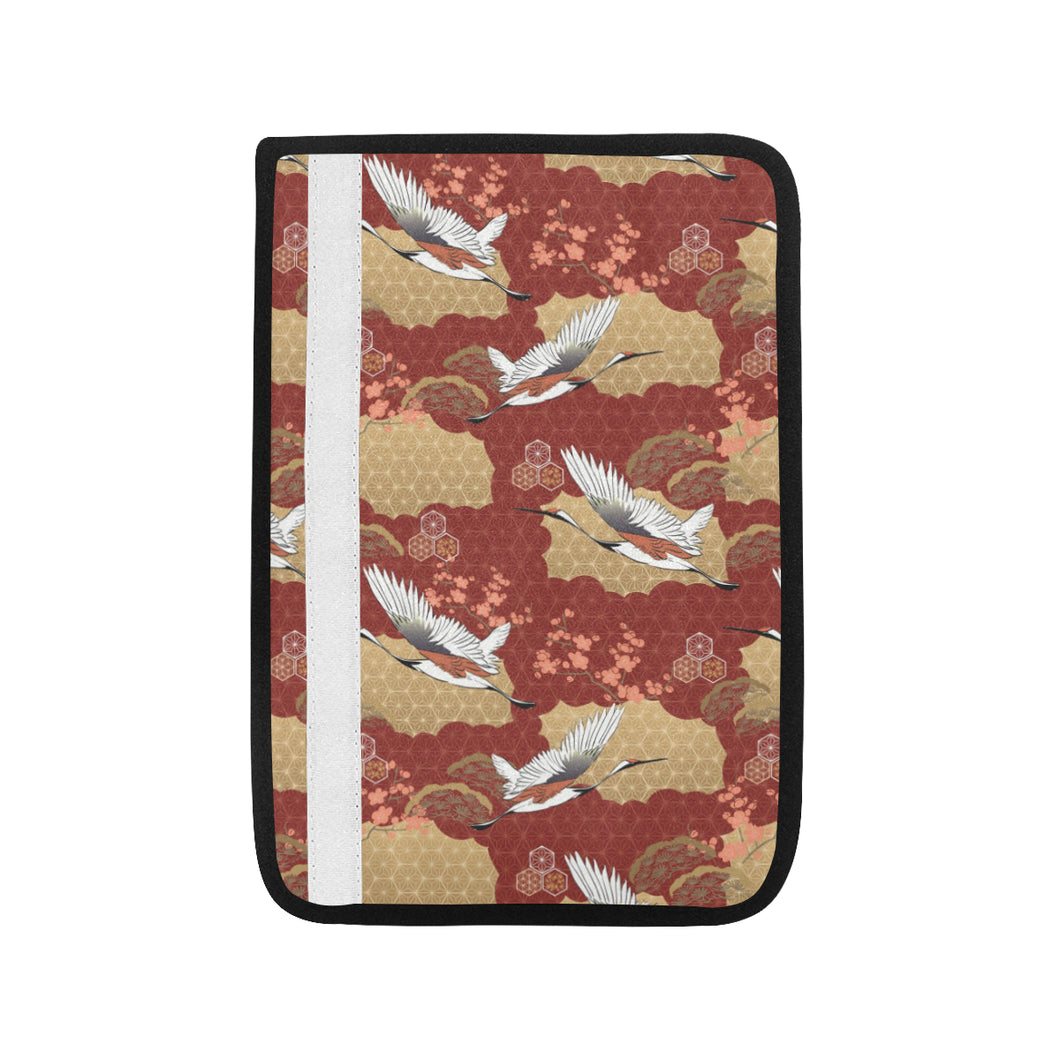 Japanese Crane Theme Pattern Car Seat Belt Cover