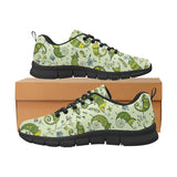 Cute Chameleon Lizard Pattern Men's Sneakers Black