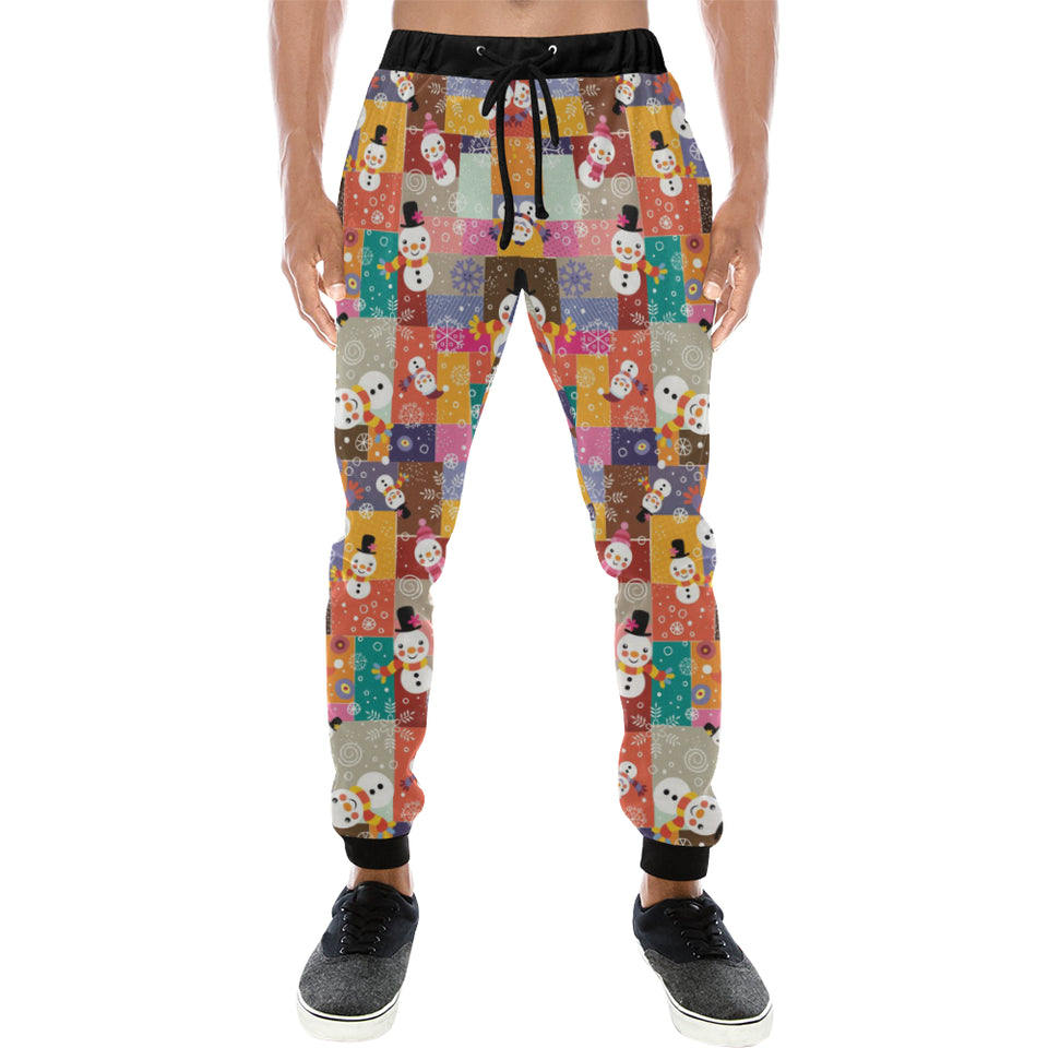 Snowman Colorful Theme Pattern Unisex Casual Sweatpants