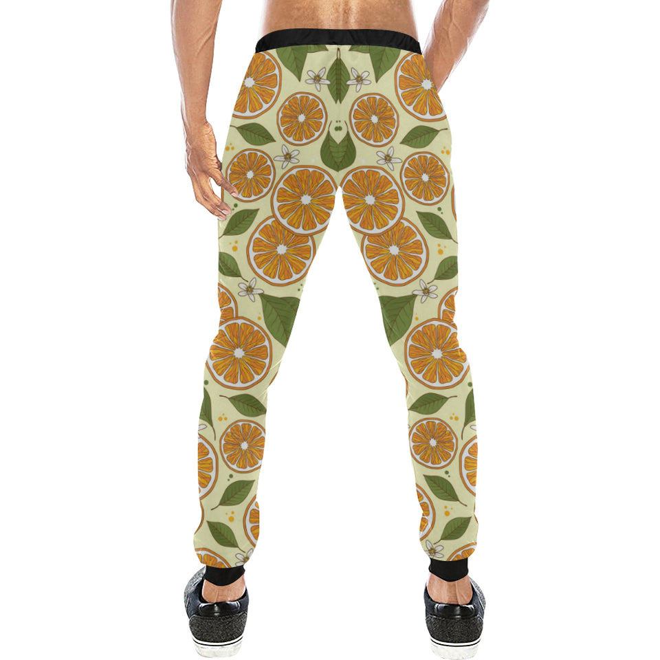 Sliced Orange Leaves  Pattern Unisex Casual Sweatpants