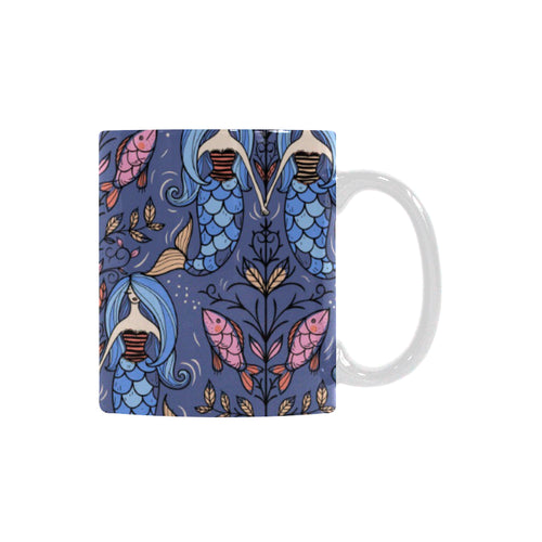 Mermaid Pattern Classical White Mug (FulFilled In US)