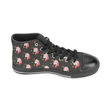 Unicorn Star Pattern Men's High Top Canvas Shoes Black