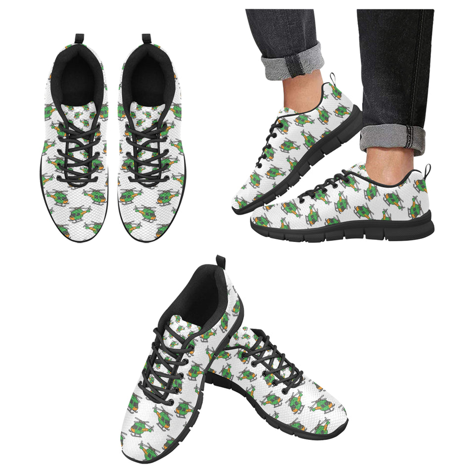 Green Amy Helicopter Pattern Men's Sneakers Black