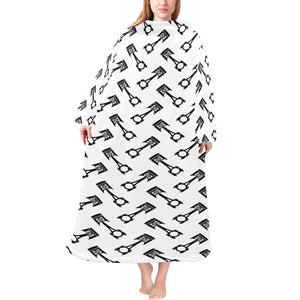 Engine Piston Theme Background Pattern Print Desig Blanket Robe with Sleeves