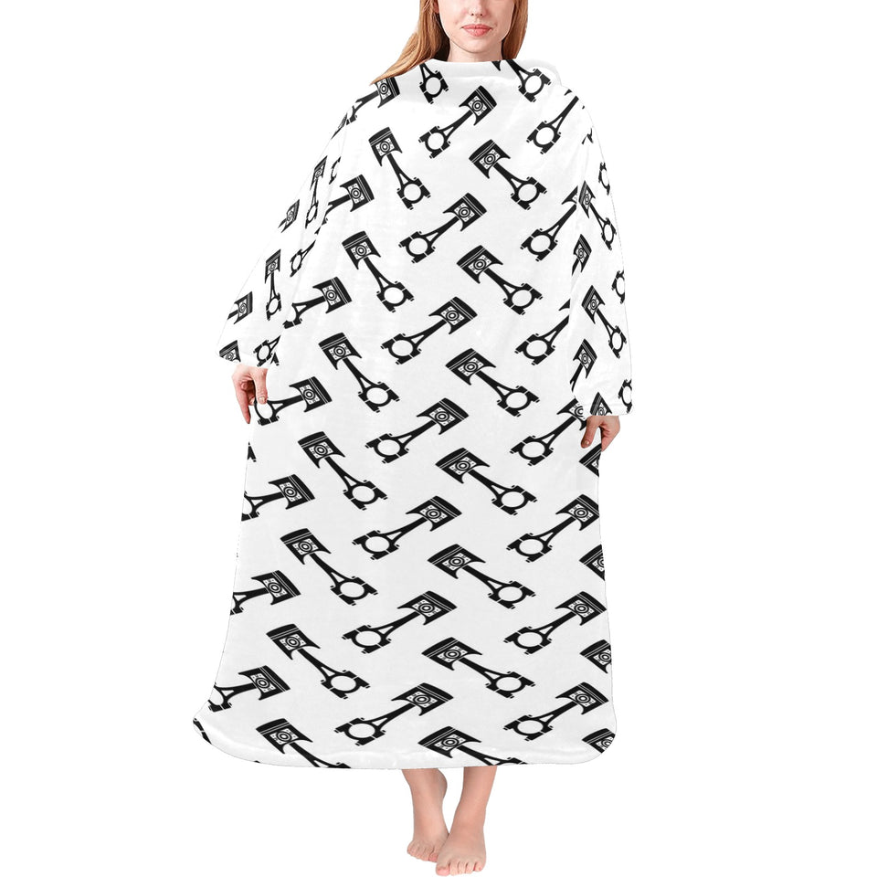 Engine Piston Theme Background Pattern Print Desig Blanket Robe with Sleeves