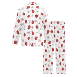 Ladybug Pattern Print Design 04 Men's Long Pajama Set