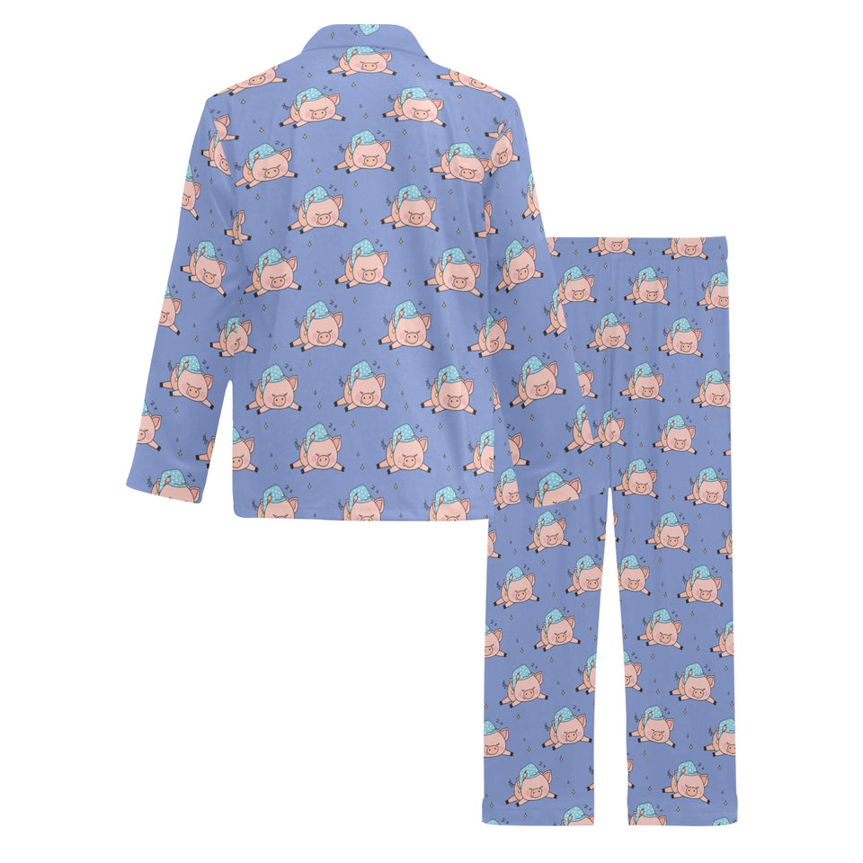 Pig Pattern Print Design 03 Men's Long Pajama Set