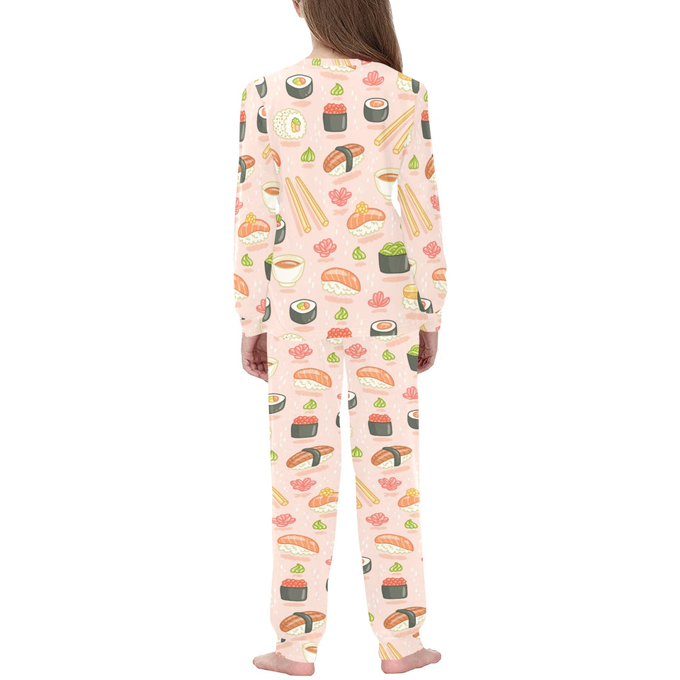 Sushi Pattern Background Kids' Boys' Girls' All Over Print Pajama Set