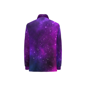 Pink Space Galaxy Pattern4 Women's Long Sleeve Polo Shirt