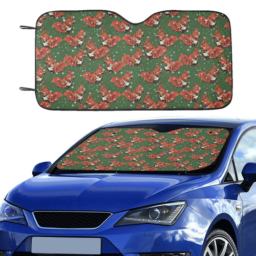 Squirrel Pattern Print Design 03 Car Sun Shade