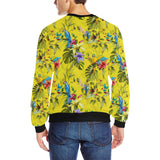 Colorful Parrot Pattern Men's Crew Neck Sweatshirt