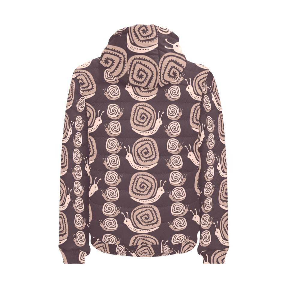 Snail Pattern Print Design 03 Men's Padded Hooded Jacket(ModelH42)