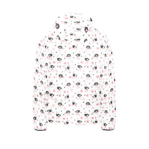 Ostrich Pattern Print Design 03 Kids' Boys' Girls' Padded Hooded Jacket