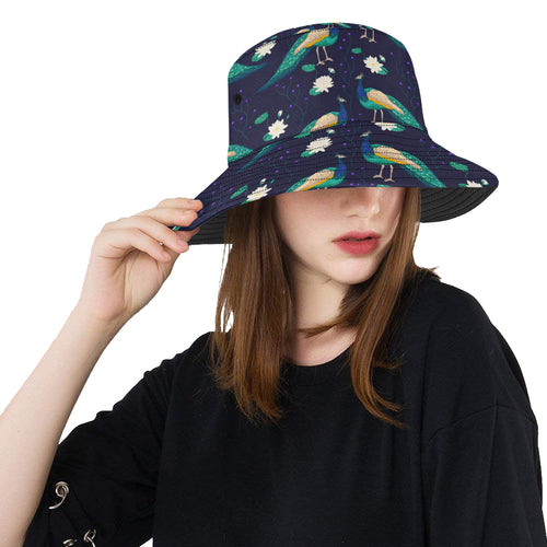 Peacock Flower Pattern Unisex Bucket Hat