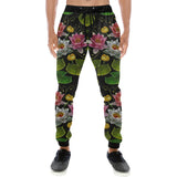 Lotus Waterlily Flower Pattern Background Unisex Casual Sweatpants