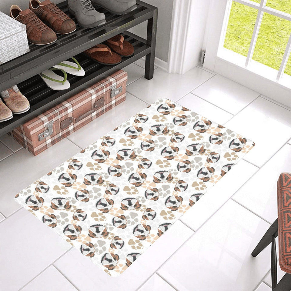 English Bulldog Pattern Print Design 01 Doormat