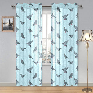 Pigeon Pattern Print Design 02 Gauze Curtain