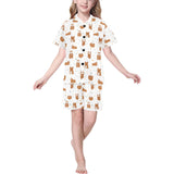 Guinea Pig Pattern Print Design 01 Kids' Boys' Girls' V-Neck Short Pajama Set