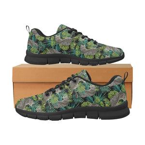 Leopard Leaves Pattern Men's Sneakers Black