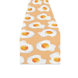 Fried Eggs Pattern Print Design 01 Table Runner