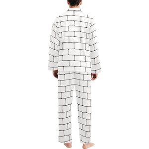 Brick Printed Pattern Print Design 02 Men's Long Pajama Set