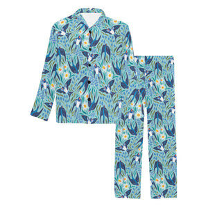 Swallow Pattern Print Design 05 Men's Long Pajama Set