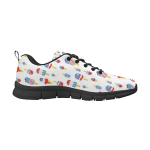 Ice Cream USA Theme Pattern Men's Sneakers Black