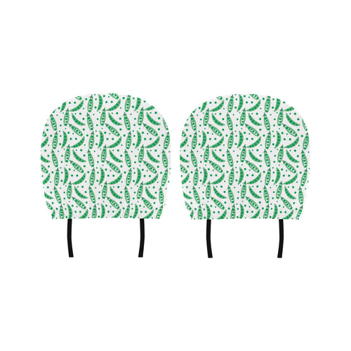 Green Peas Pattern Print Design 01 Car Headrest Cover