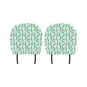 Green Peas Pattern Print Design 01 Car Headrest Cover