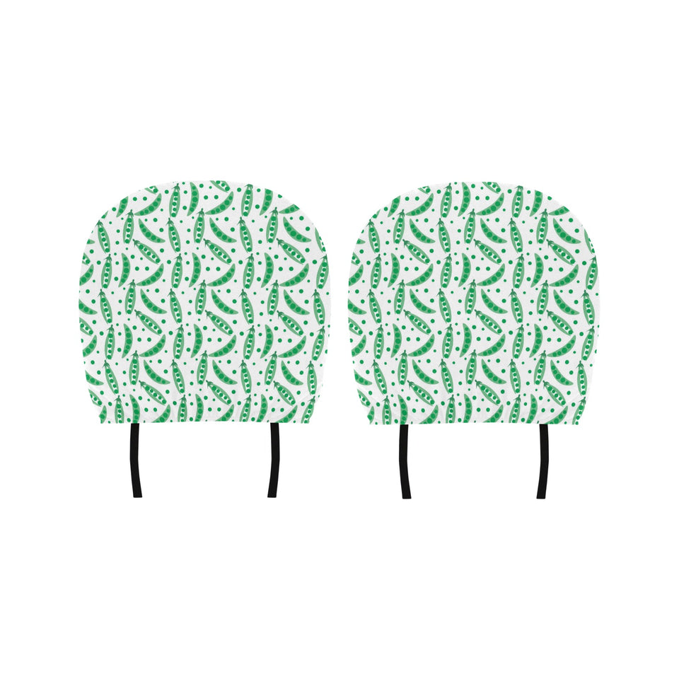 Green Peas Pattern Print Design 01 Car Headrest Cover