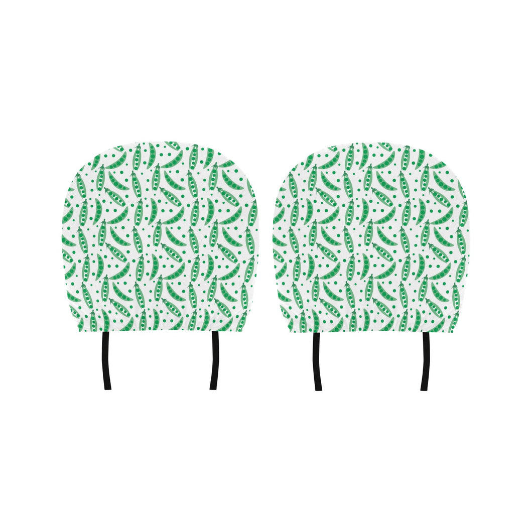 Green Peas Pattern Print Design 01 Car Headrest Cover