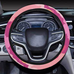 Pink Camo Camouflage Flower Pattern Car Steering Wheel Cover
