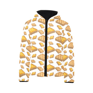 Bread Toast Pattern Print Design 03 Kids' Boys' Girls' Padded Hooded Jacket