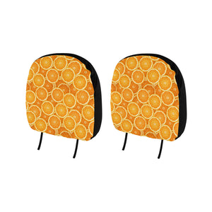 Sliced Orange Pattern Car Headrest Cover