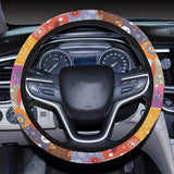 Snowman Colorful Theme Pattern Car Steering Wheel Cover