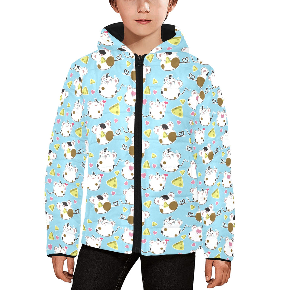 Guinea Pig Pattern Print Design 03 Kids' Boys' Girls' Padded Hooded Jacket